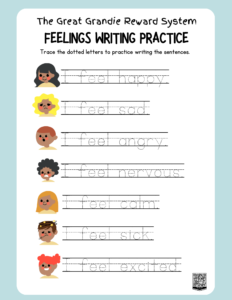 Writing Practice Worksheet with Dotted Letters for Tracing